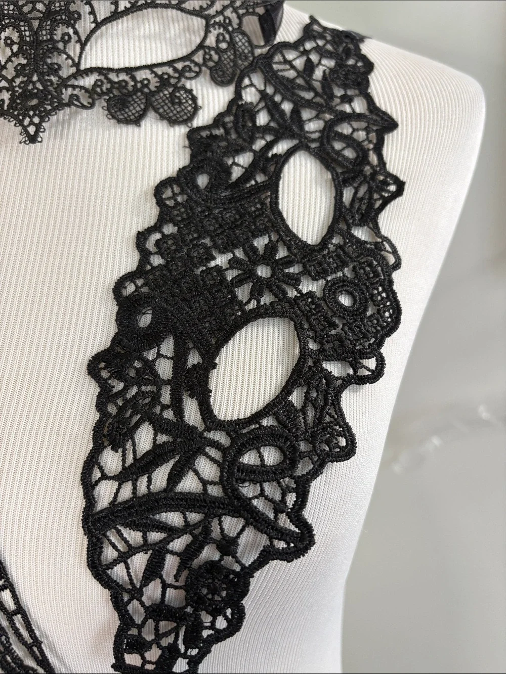 Set of 3 Black Lace Appliqué Masks